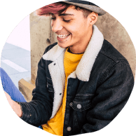 Young man smiling